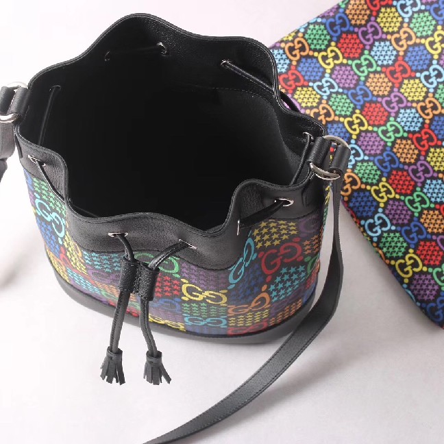 Gucci GG Psychedelic bucket bag Style 598149 HPUBN 1058??
